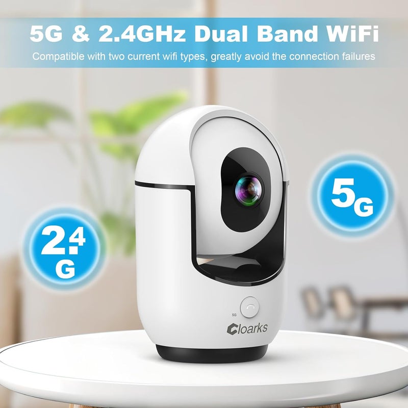 Cloarks 2K Pan/Tilt Security Camera, WiFi Indoor Cameras for Home Security with AI Motion Detection, Pet/Dog/Baby Camera with Phone App, 2-Way Audio, 24/7, Siren, TF/Cloud Storage, 4 Pack - Image 2